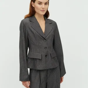 Anathea-M Blazer - Grey Pinestripe