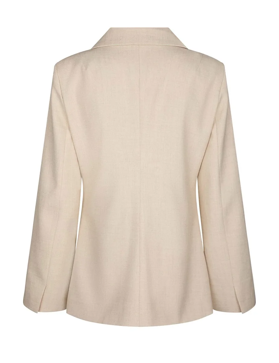 Tarmia Melange Tie Blazer - Beige Melange - Billede 3