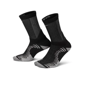 Trail Running Crew Socks, Unisex, Black/Anthracite/Reflect Silver
